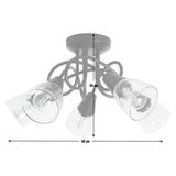 Argos Home Curico black flush ceiling light with 5 glass shades - British product