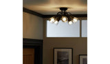 Argos Home Curico black flush ceiling light with 5 glass shades - British product