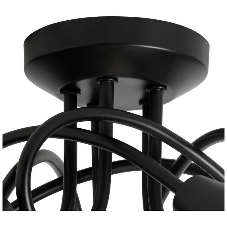 Argos Home Curico black flush ceiling light with 5 glass shades - British product