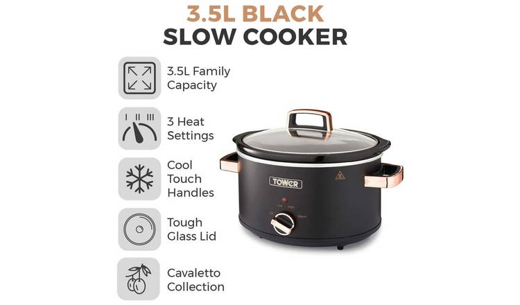 Tower Cavaletto 3.5L Slow Cooker - Black