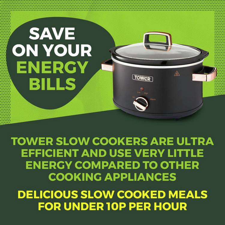 Tower Cavaletto black 3.5L slow cooker (British brand)