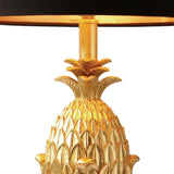 Gold Pineapple Table Lamp with Black Satin Shade GOODS Costco UK