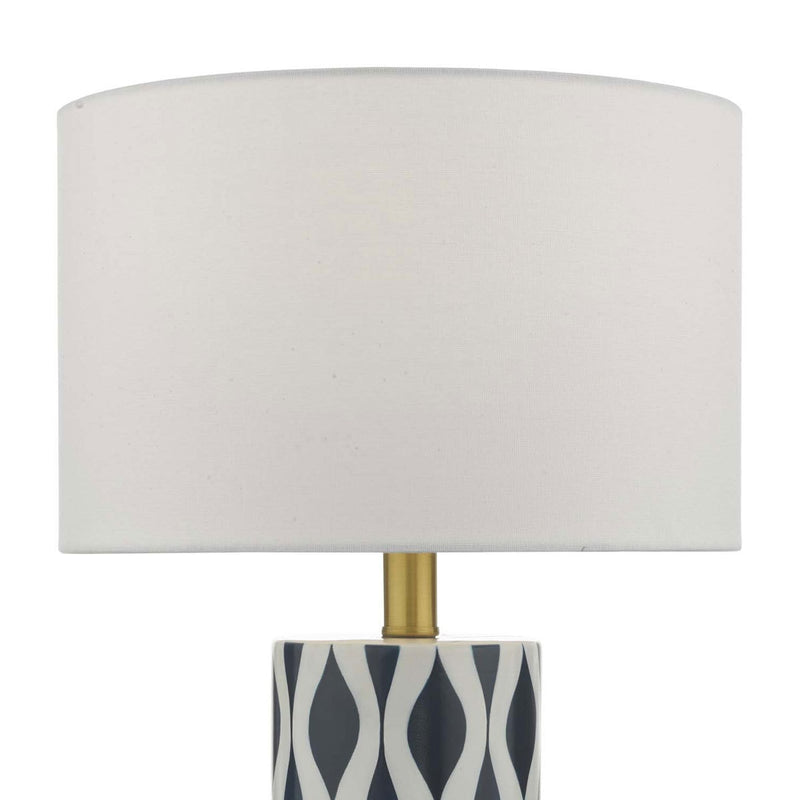 Weylin navy and white ceramic table lamp (British brand)