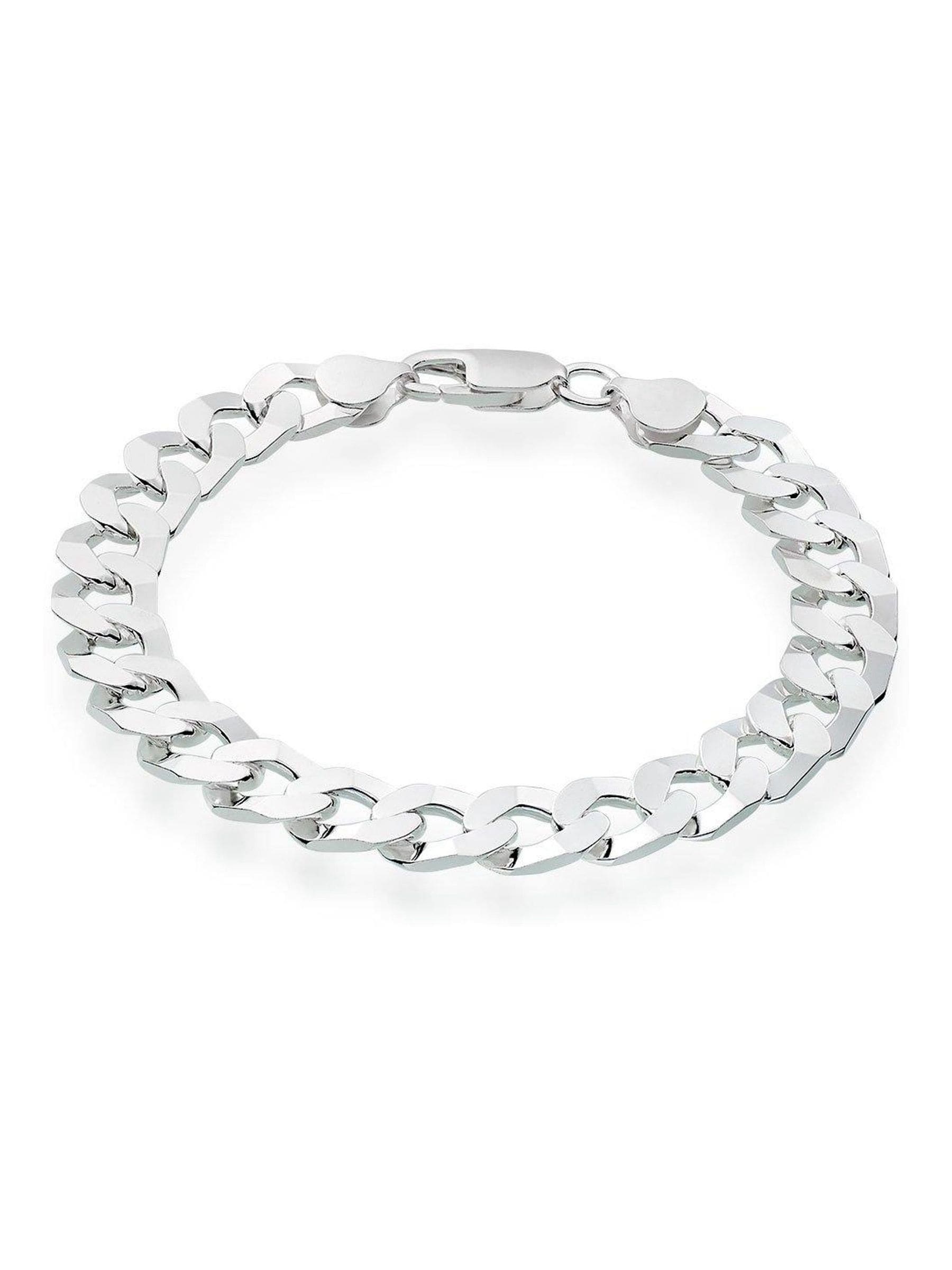 Sterling silver men's curb bracelet 20cm (British brand)