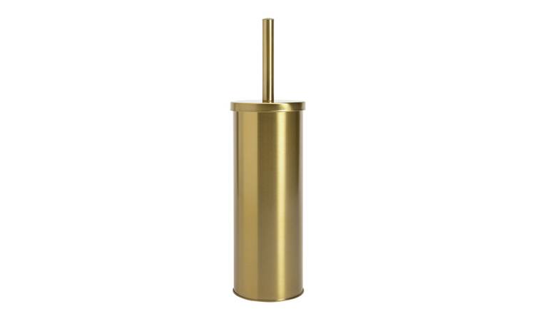 Argos Home gold stainless steel toilet brush holder, UK version