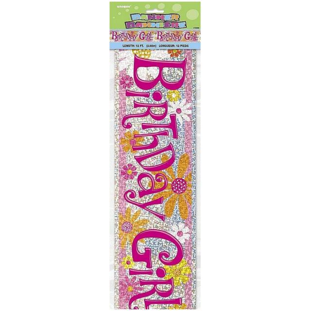 Pink Birthday Girl Foil Party Banner GOODS M&S   