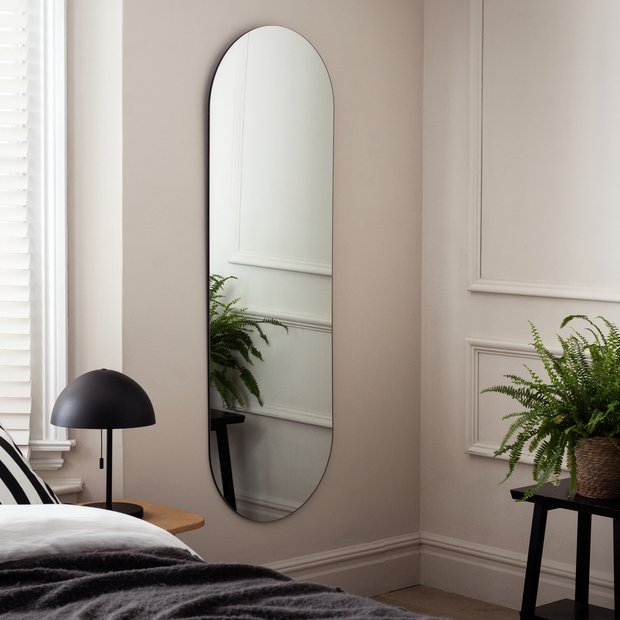 Habitat frameless oval wall mirror 150x50cm, imported from the UK