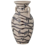 Bloomingville stoneware vase cream and black 31cm, imported from the UK