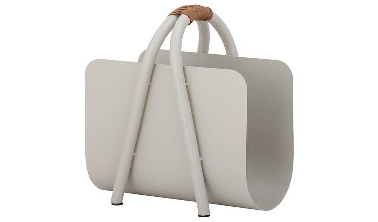 Bloomingville Eton metal magazine holder natural finish, British brand
