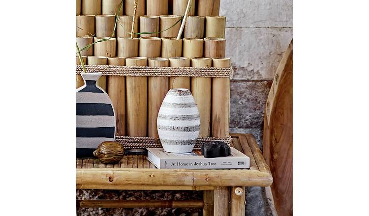 Bloomingville Charlen striped vase cream 17cm, UK version