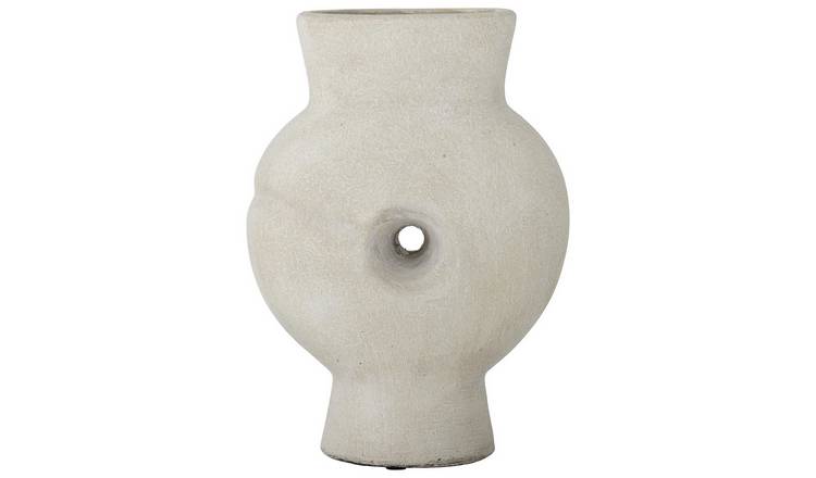 Bloomingville terracotta vase cream 22cm, imported from the UK