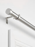 Brushed Silver Stud Finial Extendable 35mm Curtain Pole Kit