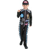 Smiffys racing driver costume jumpsuit and cap, imported from the UK