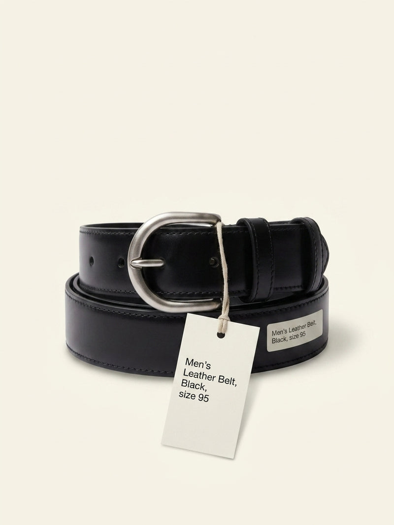 Prada engraved leather belt with buckle, UK version
