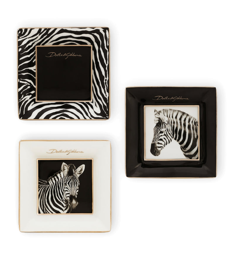 Dolce&Gabbana Casa zebra decorative square plates 10cm - British product