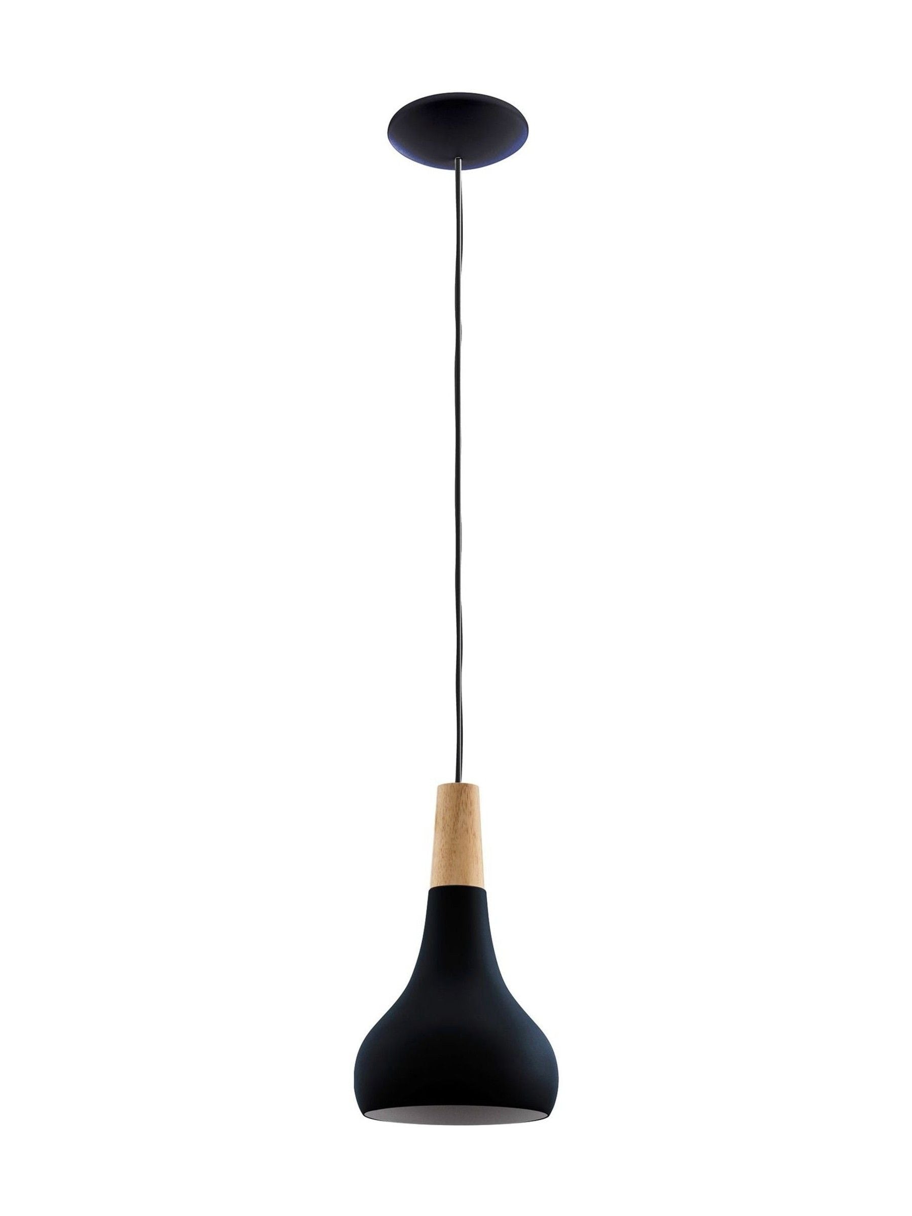 Eglo Sabinar pendant light black wood 18cm, UK version