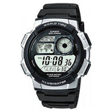 Casio World Time LCD watch black resin strap - British product