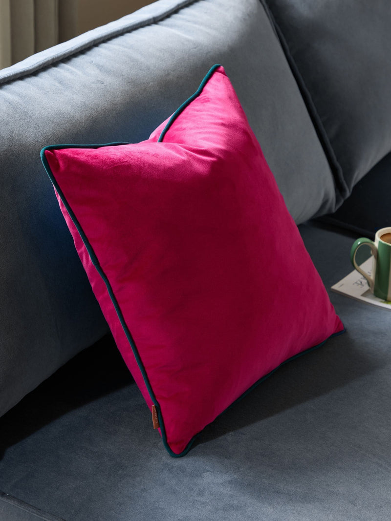 Furn Raspberry/Teal Meridian Velvet 45 x 45cm Cushion Cover