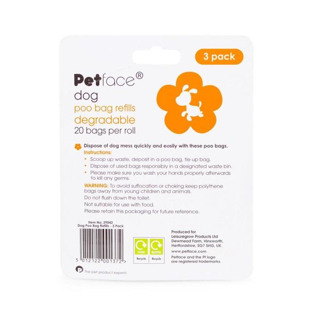 Petface Dog Poop Bag Refills   60 per pack