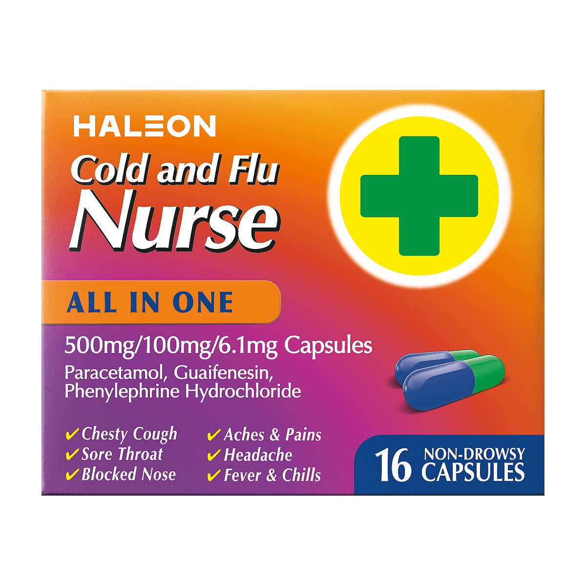 Cold and Flu Nurse All-In-One Capsules - 16 Capsules GOODS Boots   