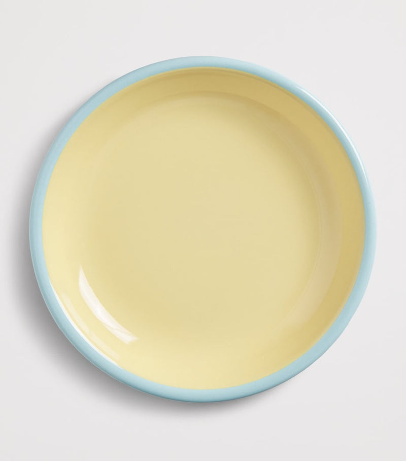 Enamel Plate in Assorted Bright Colours 18cm