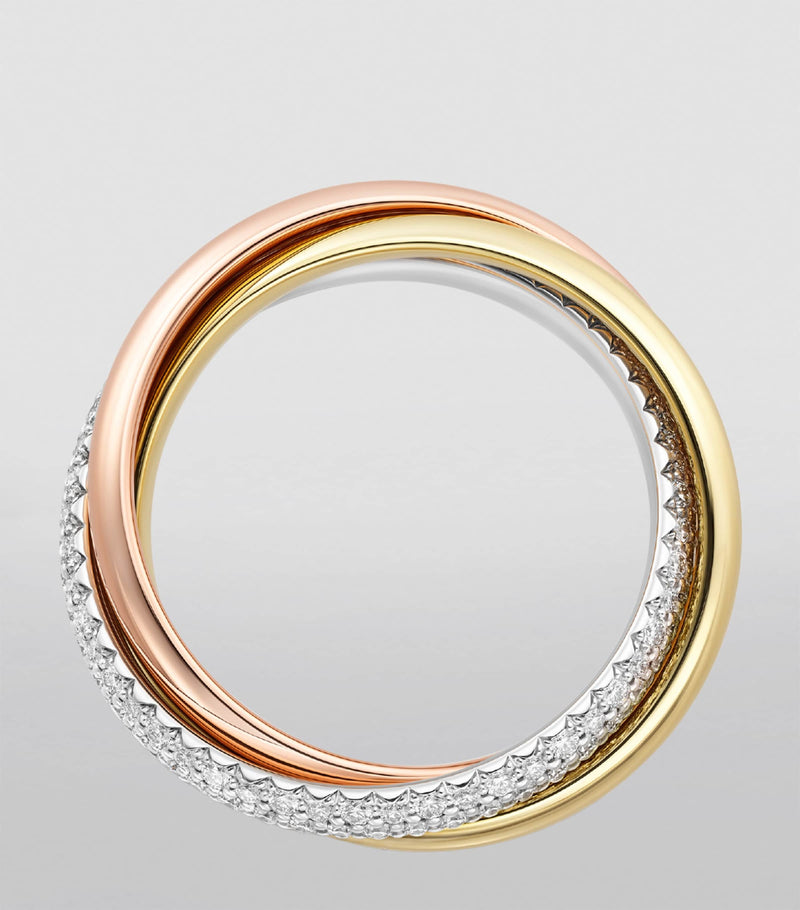 Cartier Trinity diamond ring in 18k gold (British brand)