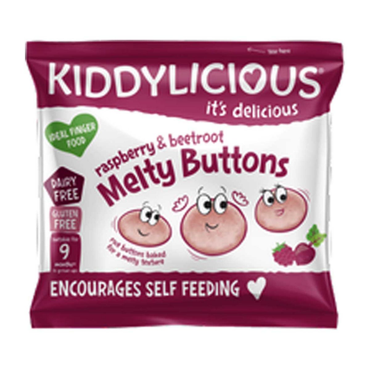 Kiddylicious Melty Buttons Rasperry &amp; Beetroot 6g