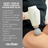 Reviber percussion massage gun with long reach handle (British brand)