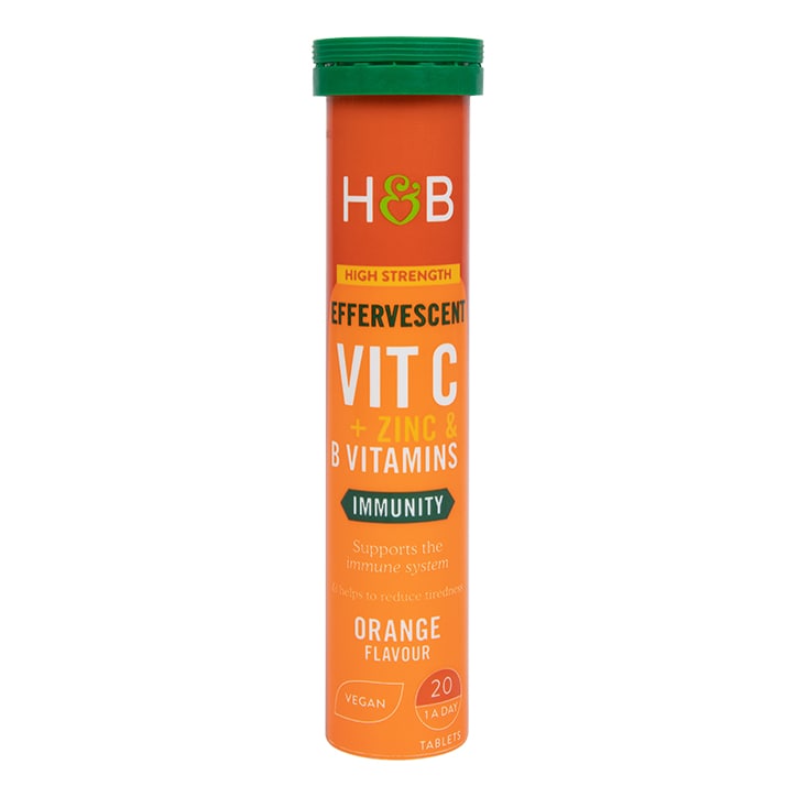 Holland & Barrett Vitamin C, Vitamin B & Zinc 20 Effervescent Tablets Immune Support Supplements Holland&Barrett   