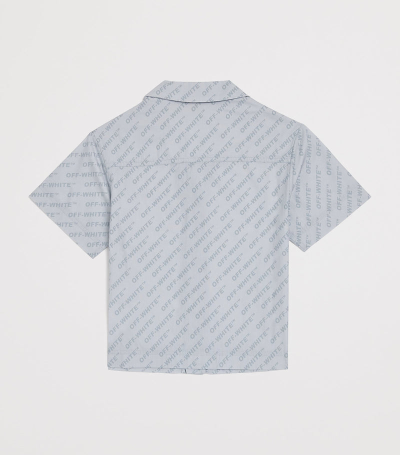 Off-White Kids Logo Bowling Shirt 4-12+ Years, imported from the UK