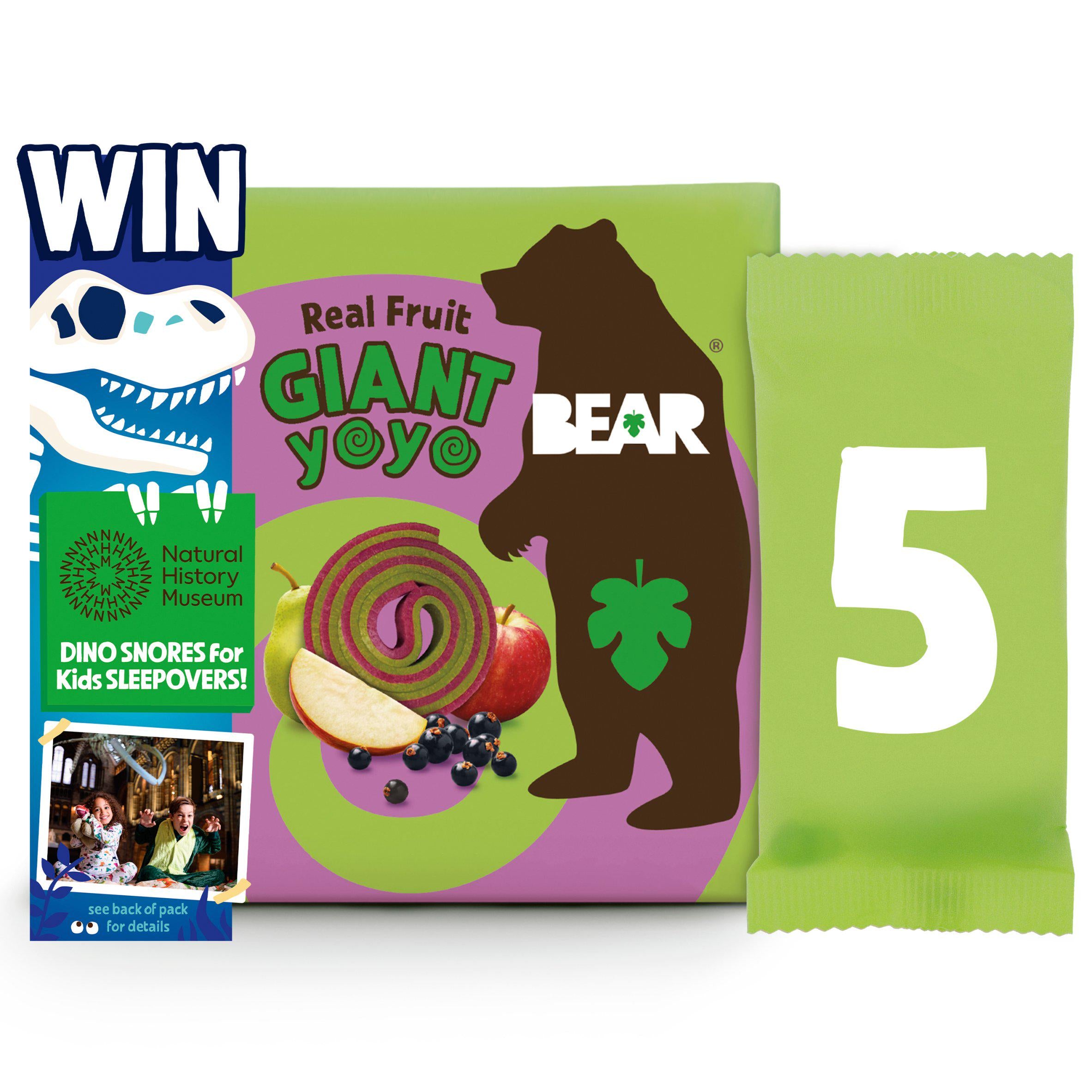 Bear Giant Yoyo Apple Blackcurrant 5x20g Lunchbox snacking Sainsburys   