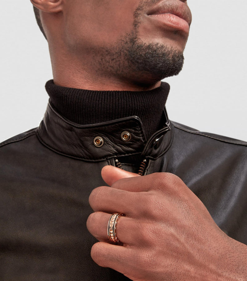Bvlgari rose gold and black ceramic B.zero1 ring (British brand)