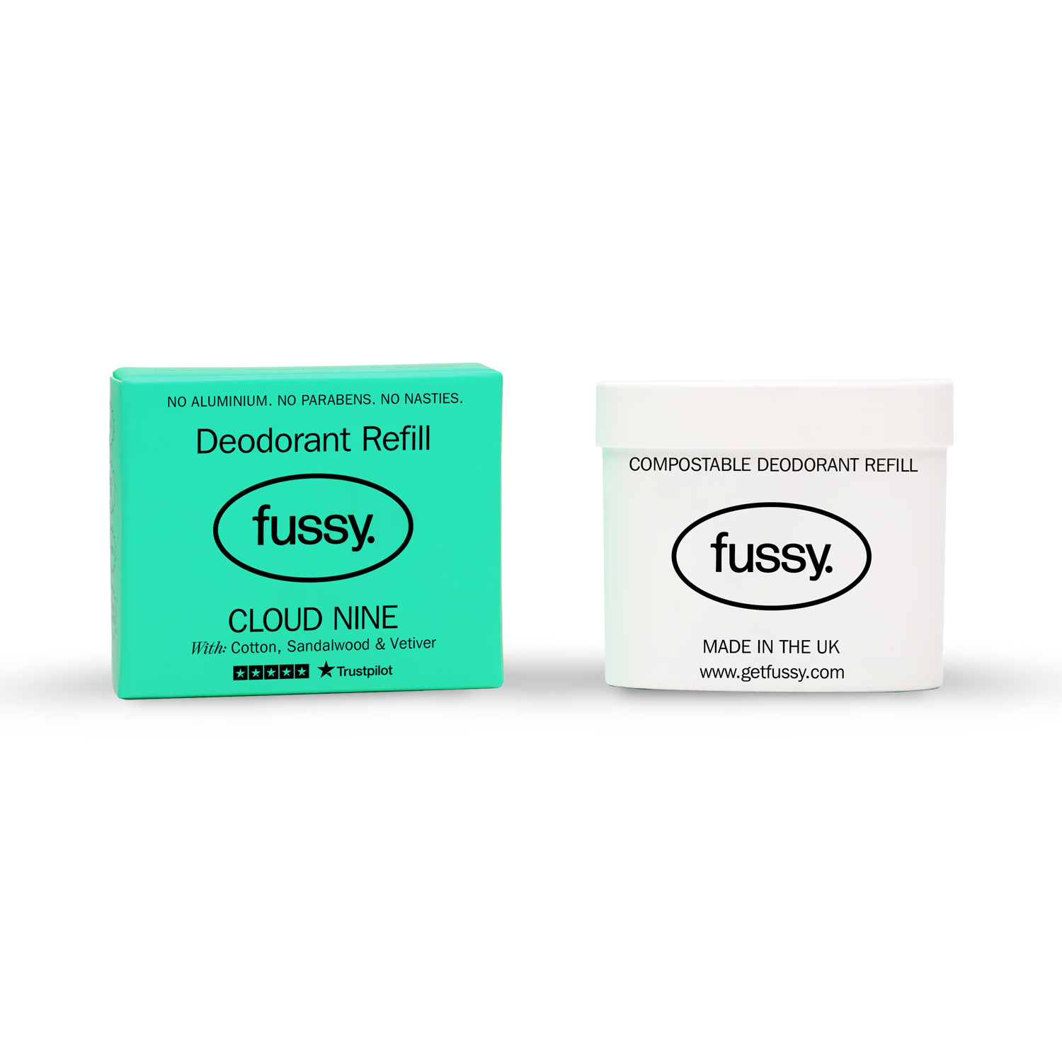 Fussy natural deodorant refill Cloud Nine 40g (British brand)