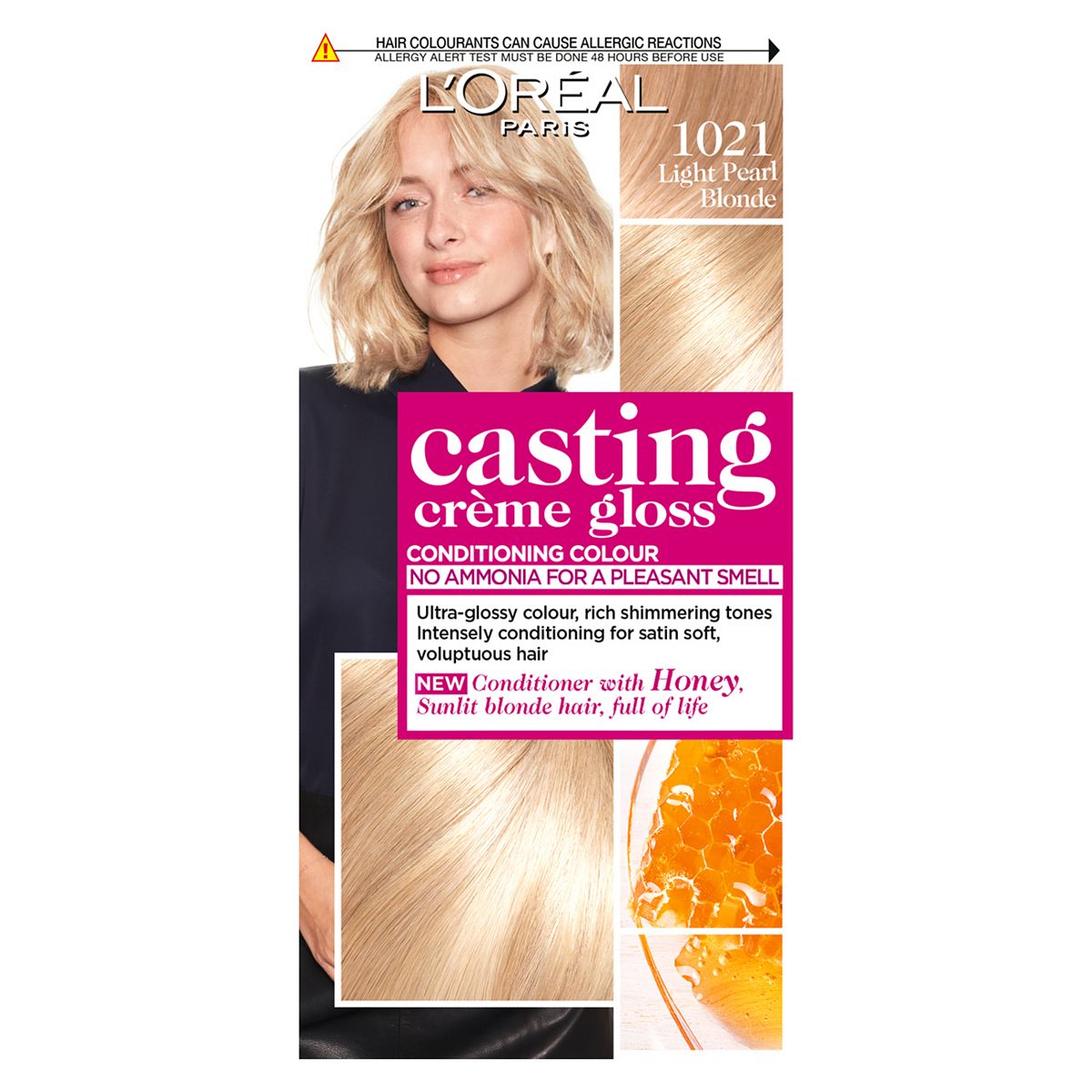 L'Oreal Paris Casting Creme Gloss Semi-Permanent Hair Dye, Blonde Hair Dye 1021 Light Pearl Blonde GOODS Boots   