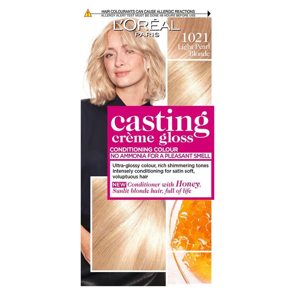 L'Oreal Paris Casting Creme Gloss Semi-Permanent Hair Dye, Blonde Hair Dye 1021 Light Pearl Blonde