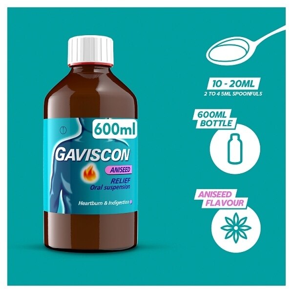 Gaviscon Liquid Heartburn & Indigestion Aniseed 600ml GOODS Superdrug   