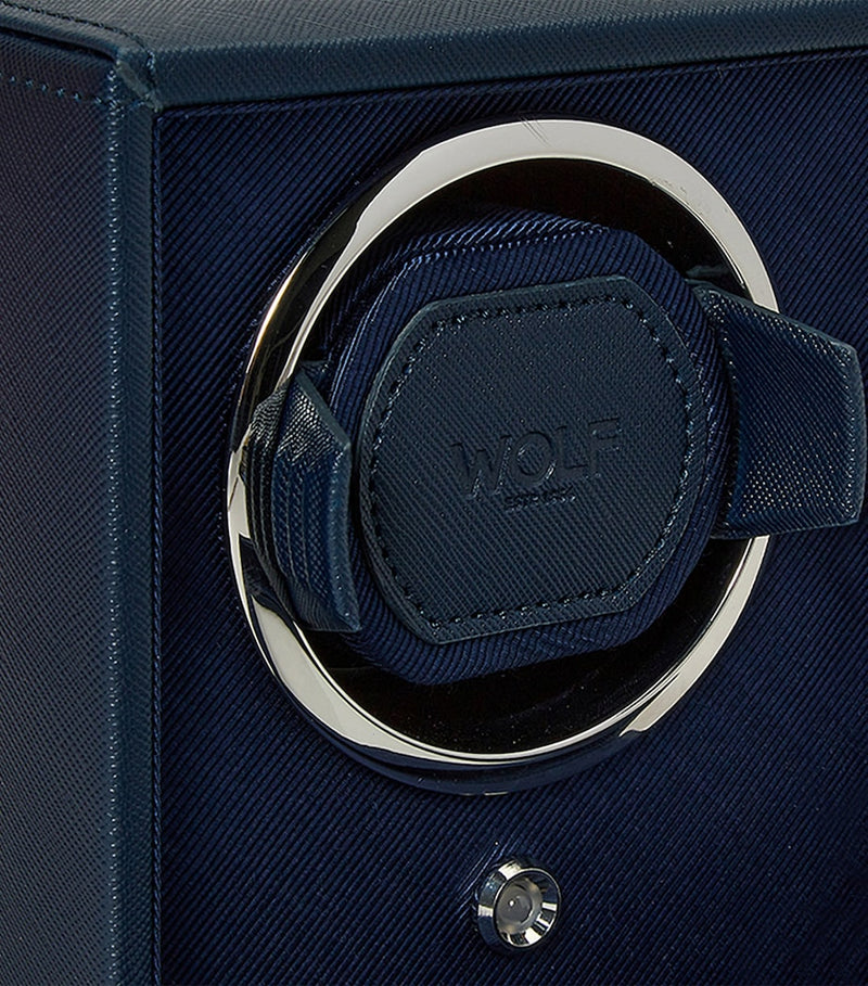WOLF Cub double watch winder with vegan leather cover - British product