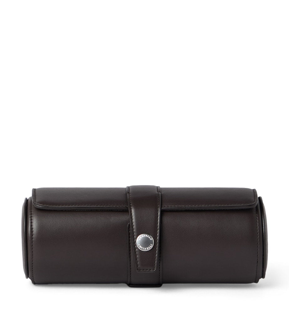 Brunello Cucinelli leather watch case with suede cylinder - British product