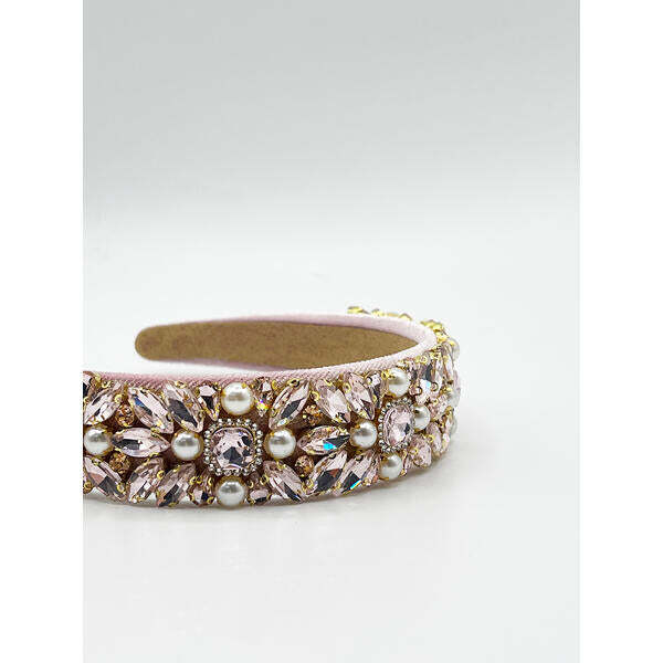 SVNX embellished crystal headband in pink - British product
