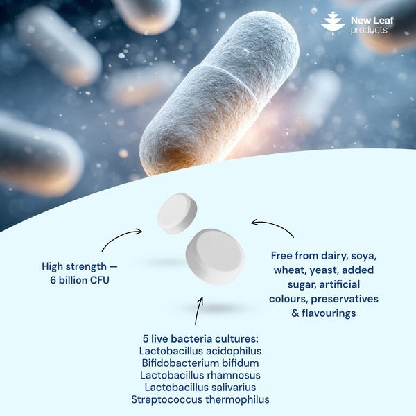 New Leaf Probiotic Multi Strain 120 Tablets, UK version
