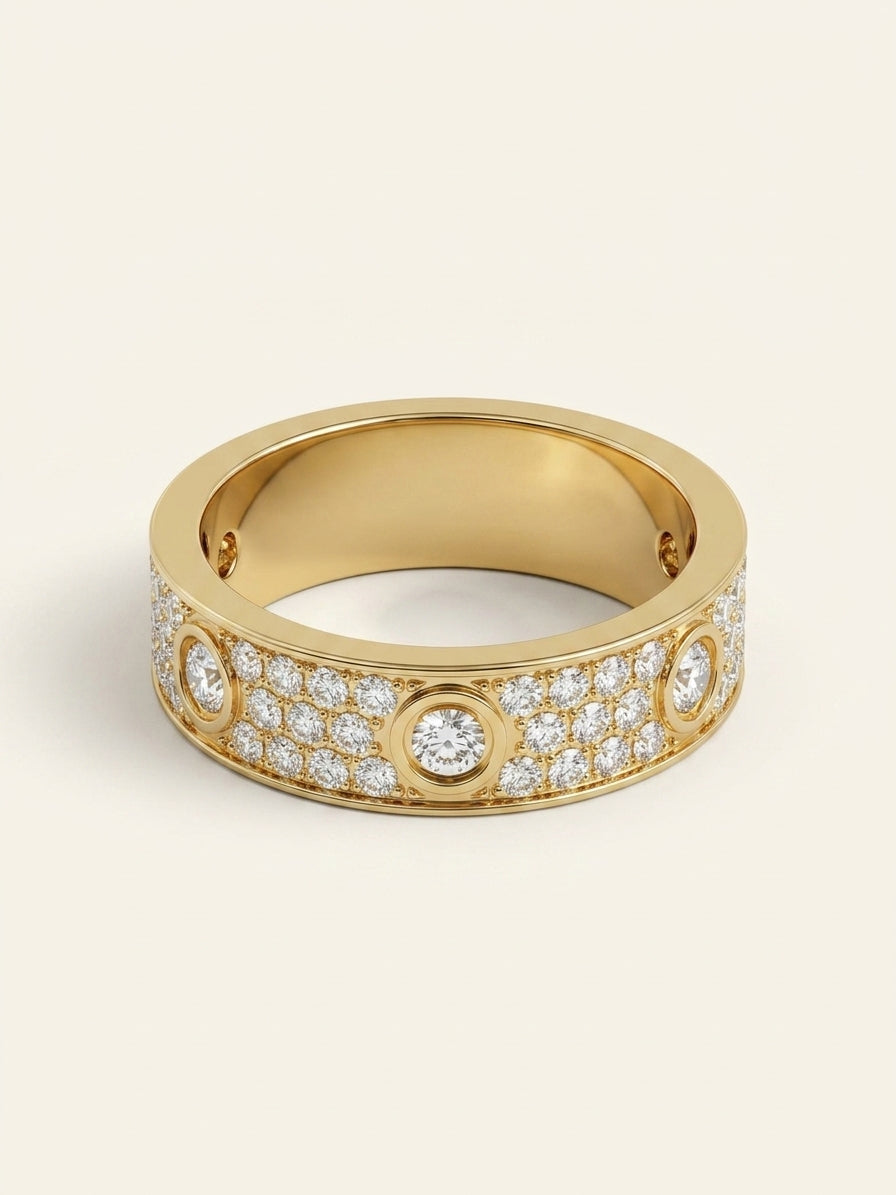 Cartier LOVE 18ct yellow gold diamond ring, 1.23ct - British product