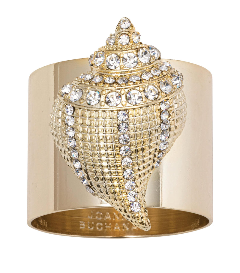 Joanna Buchanan shell-adorned napkin rings set of 2, UK version