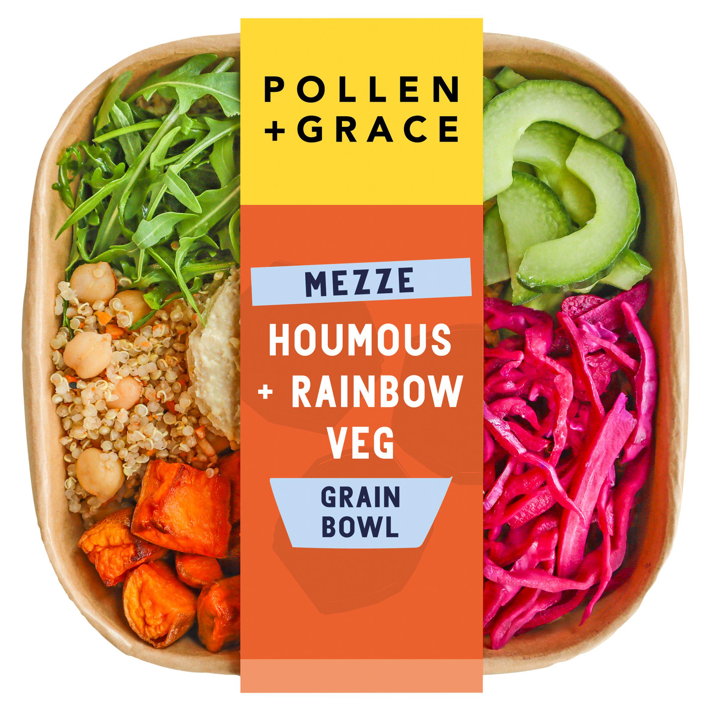 Pollen + Grace Mezze Houmous Rainbow Veg Grain Bowl 275g GOODS Sainsburys   