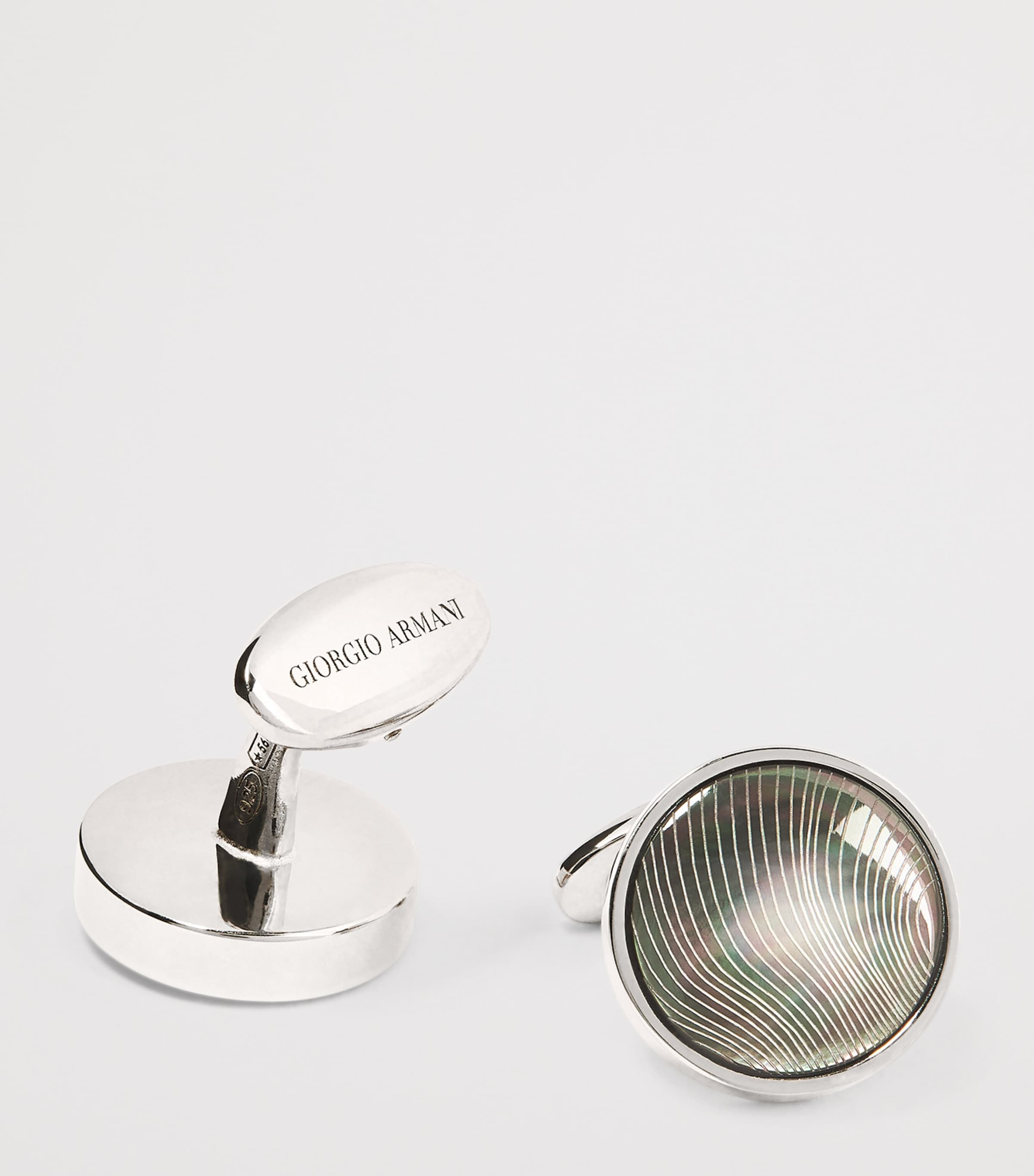 Giorgio Armani sterling silver cufflinks with coloured crystal, imported from the UK