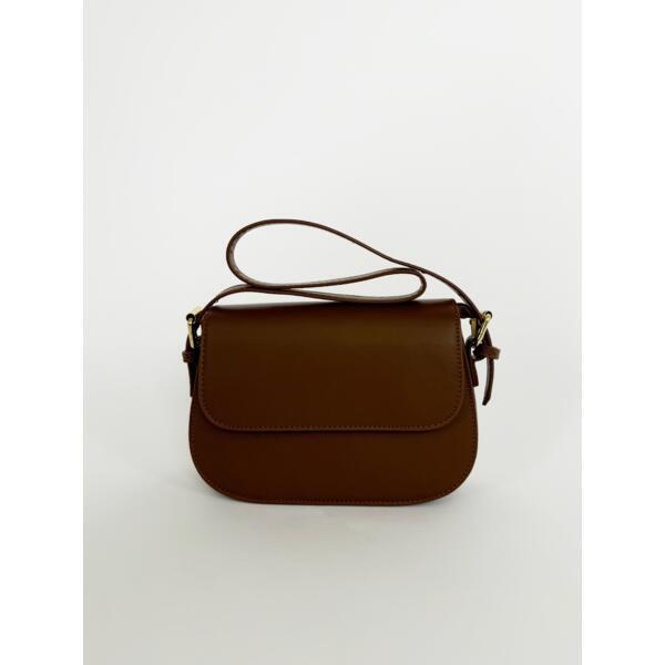 SVNX rounded crossbody bag in brown (British brand)