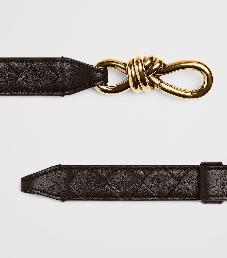 Bottega Veneta leather Intrecciato Andiamo belt, UK version
