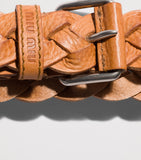 Miu Miu woven calfskin belt 3.5cm, imported from the UK