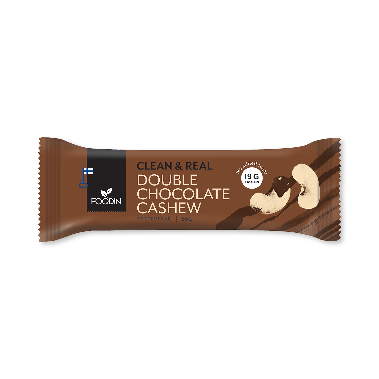 Clean & Real protein bar double chocolate cashew 12x55g - British product