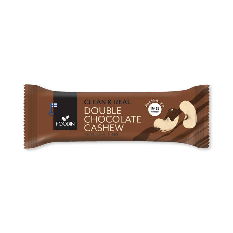 Clean & Real protein bar double chocolate cashew 12x55g - British product