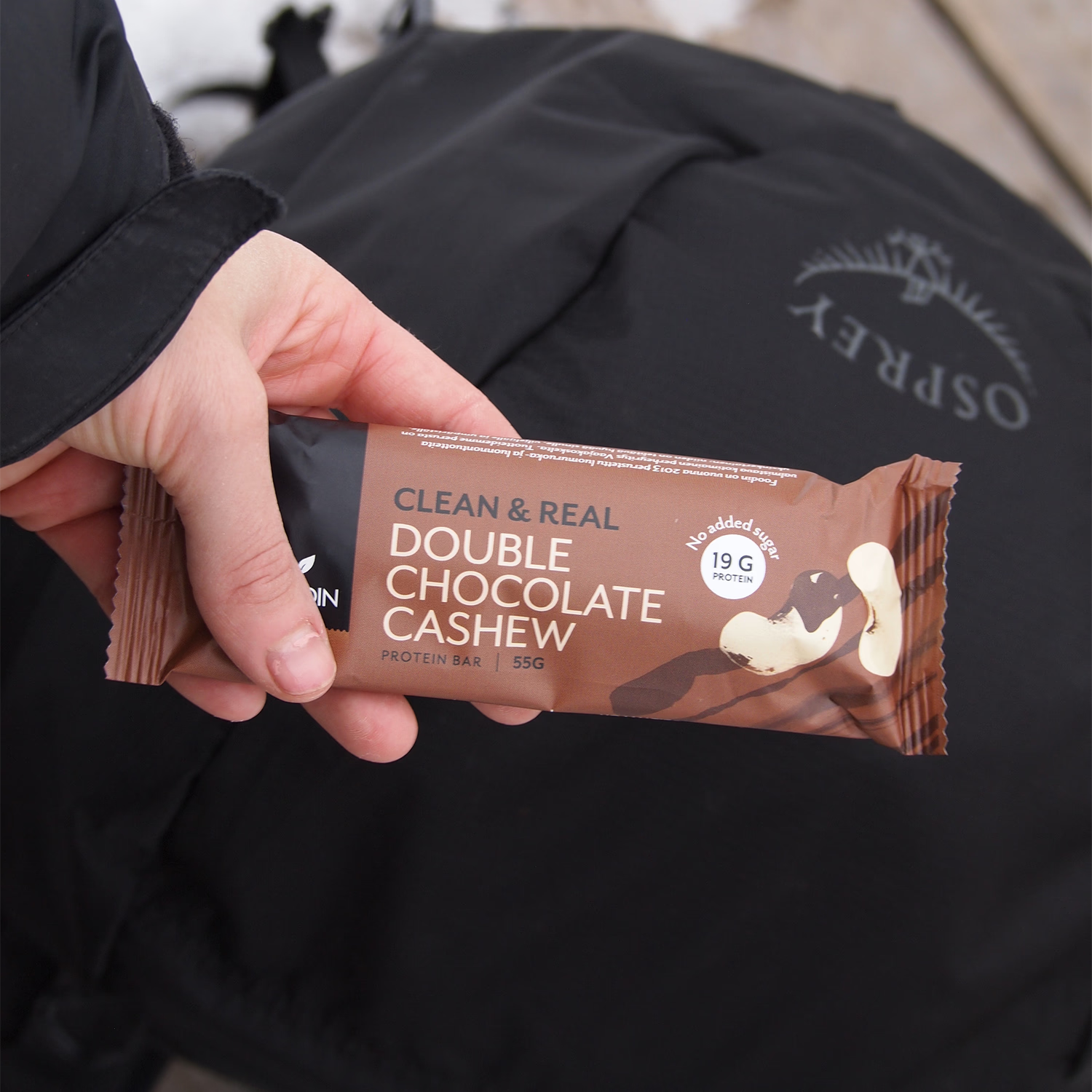 Clean & Real protein bar double chocolate cashew 12x55g - British product